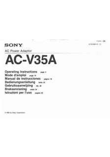 Sony ACV 35 A manual. Camera Instructions.